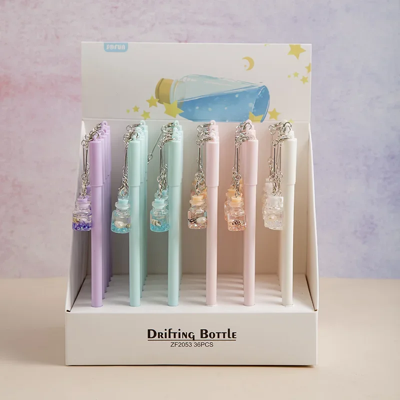 36PCS Drifting bottle pendant Rollerball pen creative cute student stationery 0.5mm test pen
36PCS Drifting bottle pendant Rollerball pen creative cute student stationery 0.5mm test pen