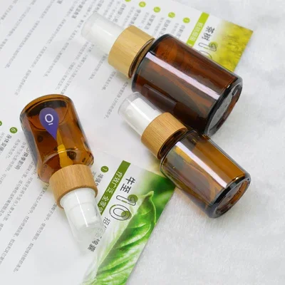 round amber Glass Essential Oil Spray Bottles bamboo Mist Sprayer Container Travel Refillable Bottle Transparent Brown bottle 
round amber Glass Essential Oil Spray Bottles bamboo Mist Sprayer Container Travel Refillable Bottle Transparent Brown bottle