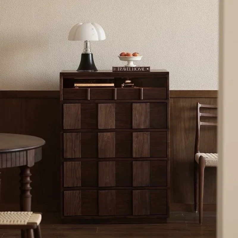 Nordic solid wood black walnut color chest cabinet, retro storage cabinet, storage side cabinet
Nordic solid wood black walnut color chest cabinet, retro storage cabinet, storage side cabinet