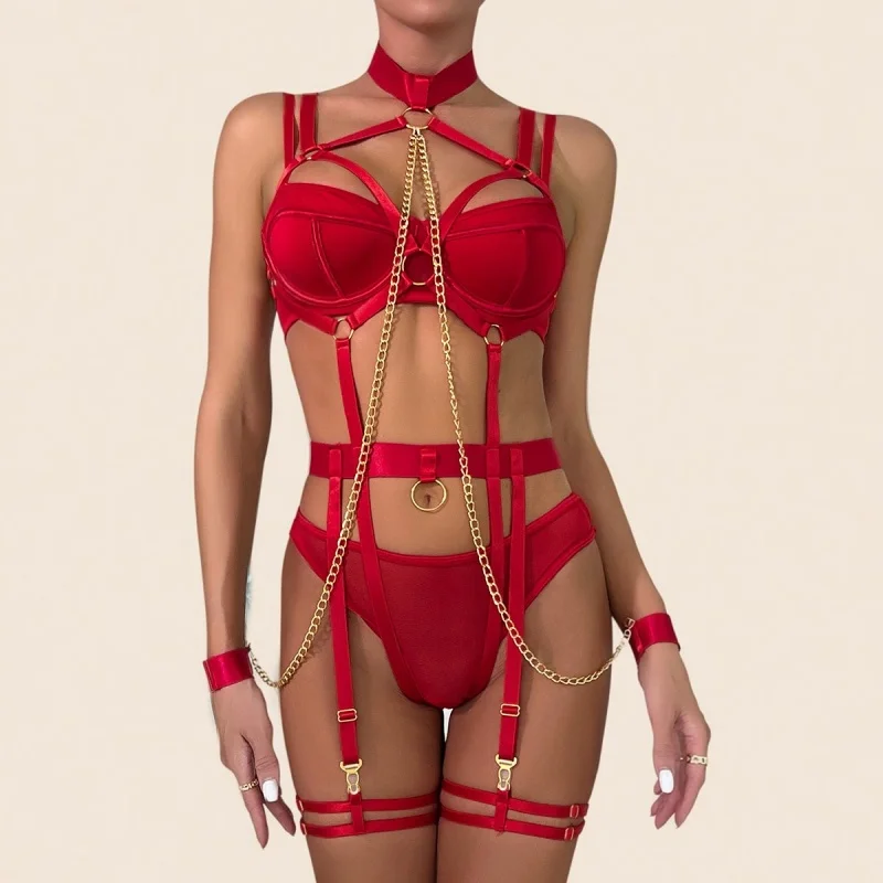 Toucheart Sexy Lingerie Seductive Sexy Role-Playing Chain Four-Piece Set Transparent Underwear For Women Sexy Bra Underwear Set
Toucheart Sexy Lingerie Seductive Sexy Role-Playing Chain Four-Piece Set Transparent Underwear For Women Sexy Bra Underwear Set