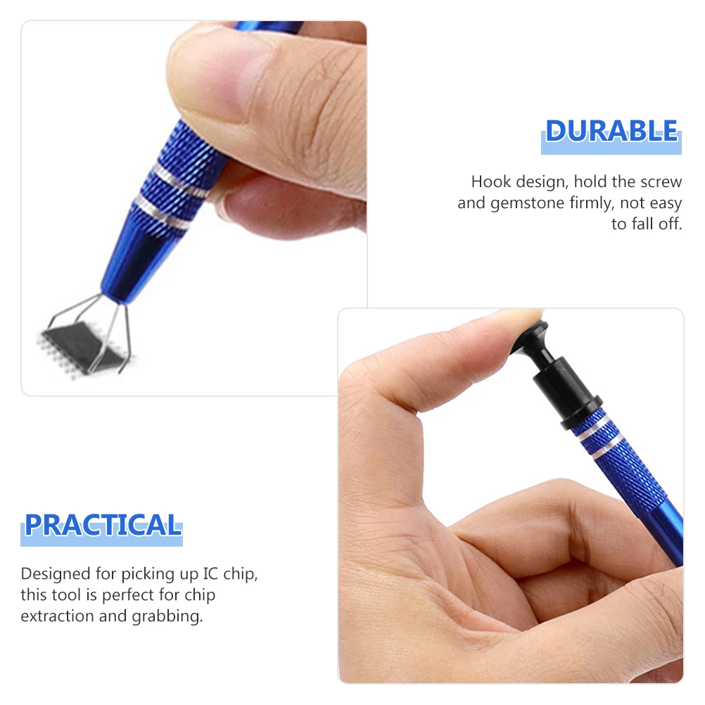 2 Pcs IC Puller Chip Extractor Aluminum Blue Silver Small Parts Grabber Durable Storage Hook Design Spring Clutch
2 Pcs IC Puller Chip Extractor Aluminum Blue Silver Small Parts Grabber Durable Storage Hook Design Spring Clutch