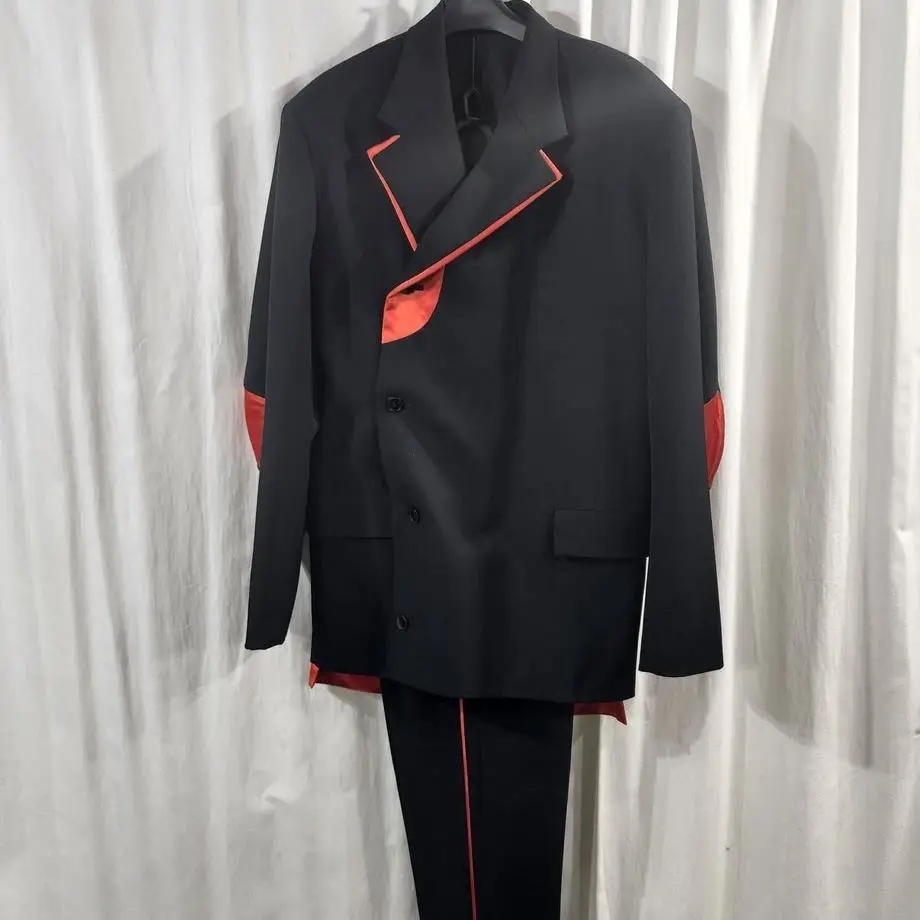 TOP-YAMAMOTO ® black suit jacket patchwork design casual pants set for women, a two-piece set
TOP-YAMAMOTO ® black suit jacket patchwork design casual pants set for women, a two-piece set