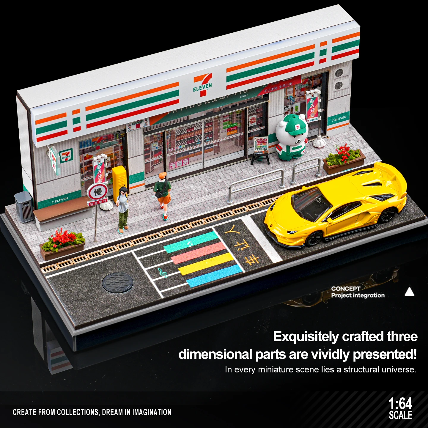 Коллекционный 1/64 7-одная модель круглосуточного магазина, миниатюрная сцена, сделай сам, украшения для песочницы, городской пейзаж, дом и магазины
Коллекционный 1/64 7-одная модель круглосуточного магазина, миниатюрная сцена, сделай сам, украшения для песочницы, городской пейзаж, дом и магазины