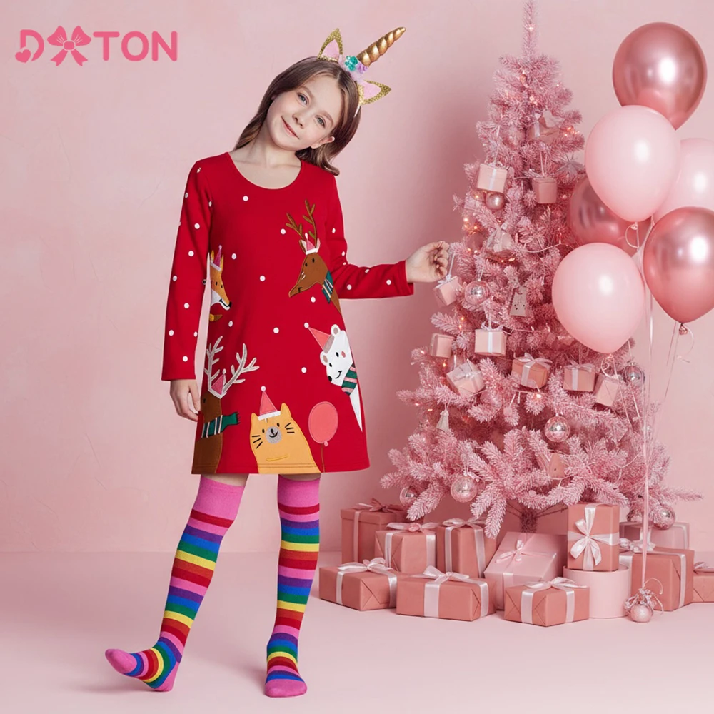 DXTON Children New Year Clothing Red Cotton Girls Dresses Santa Claus Elk Applique Toddler Xmas Dress Dot Kids Party Costumes
DXTON Children New Year Clothing Red Cotton Girls Dresses Santa Claus Elk Applique Toddler Xmas Dress Dot Kids Party Costumes