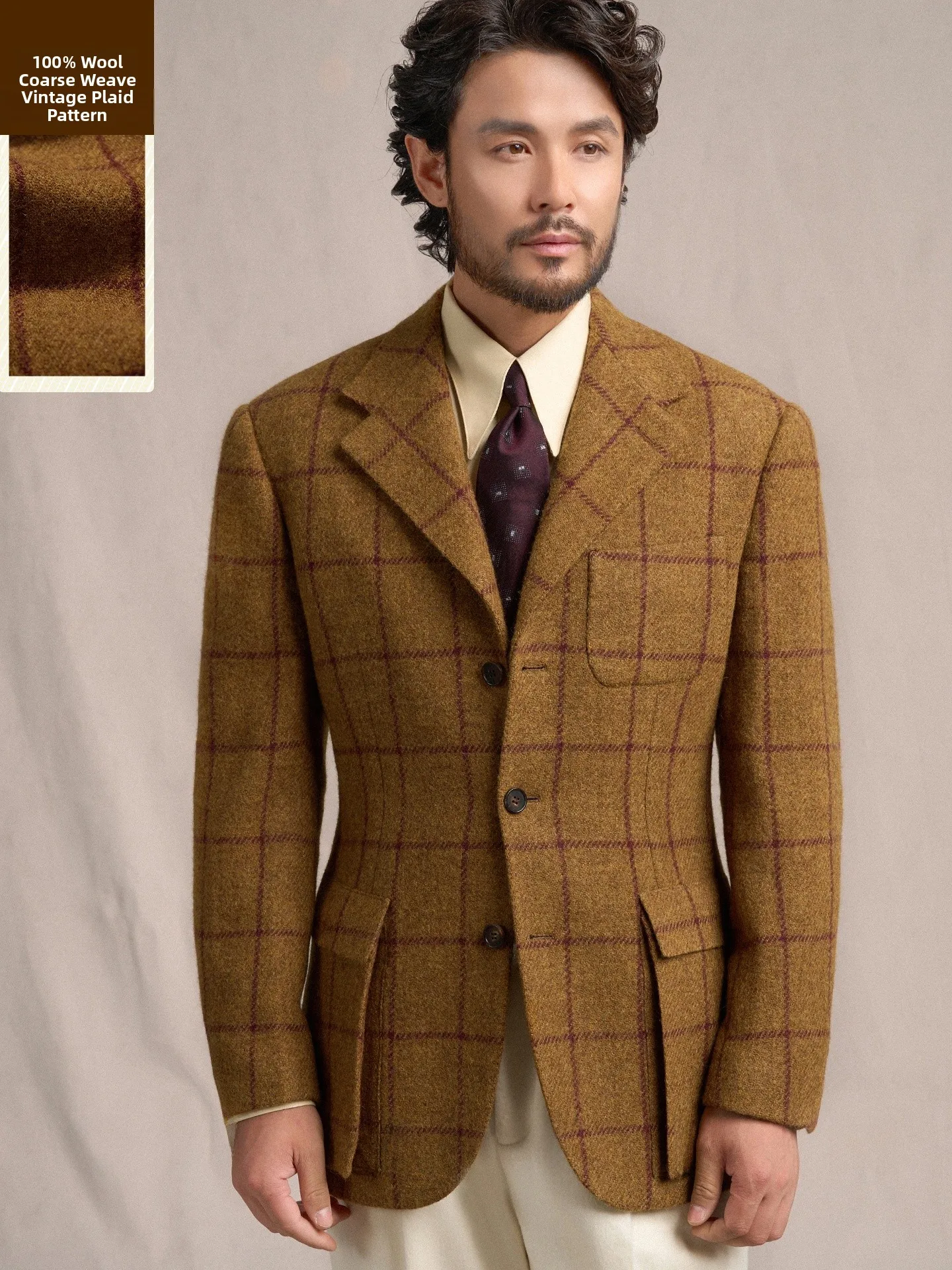 Cultum Men's Thickened Woolen Suit Vintage Plaid Autumn Winter Business Casual Long Sleeve Standard Fit round Hem Adult Coat
Cultum Men's Thickened Woolen Suit Vintage Plaid Autumn Winter Business Casual Long Sleeve Standard Fit round Hem Adult Coat