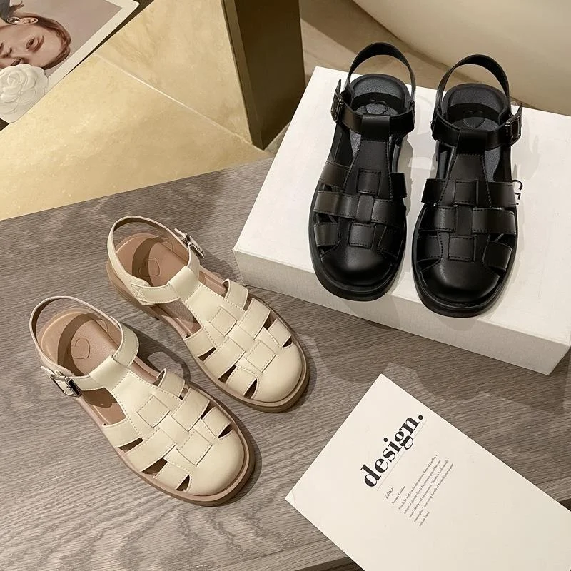 Casual Soft Leather Woven Sandals Women's Summer New Thick Bottom Retro Flat Roman Style Sandals Breathable Low Cut PU Lined
Casual Soft Leather Woven Sandals Women's Summer New Thick Bottom Retro Flat Roman Style Sandals Breathable Low Cut PU Lined