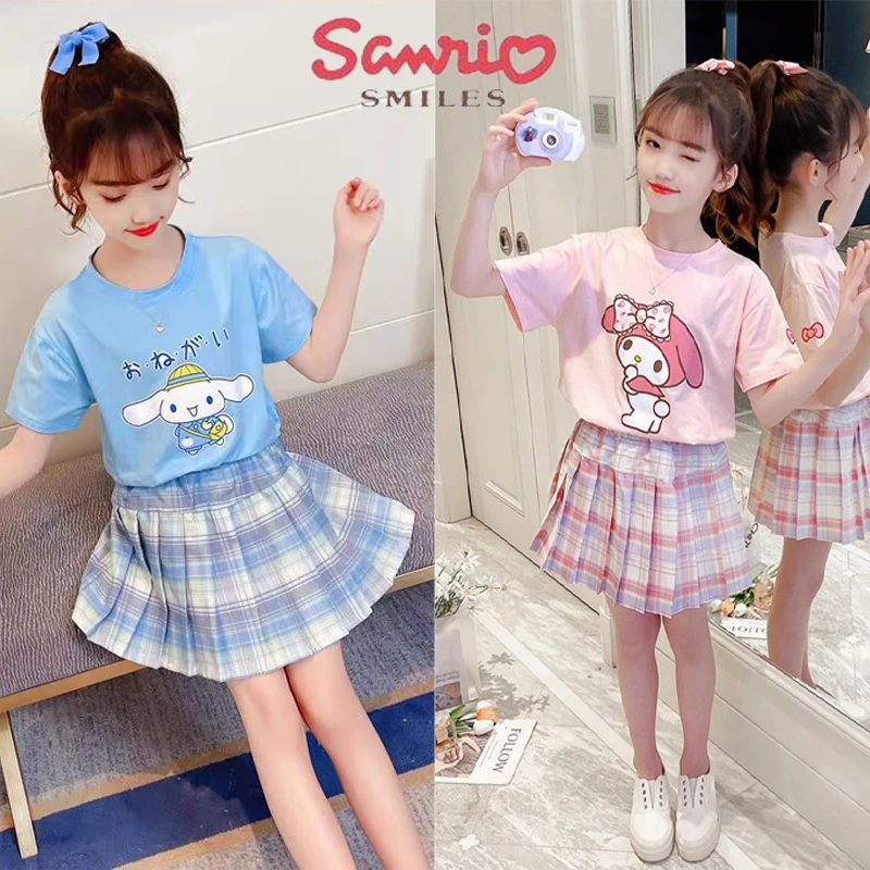 2piece Sanrio Cinnamoroll Melody Short Sleeves Skirt Suit Cartoon T-shirt Summer Tee Shirt Tops Girls Tshirt Casual Kids Clothes
2piece Sanrio Cinnamoroll Melody Short Sleeves Skirt Suit Cartoon T-shirt Summer Tee Shirt Tops Girls Tshirt Casual Kids Clothes