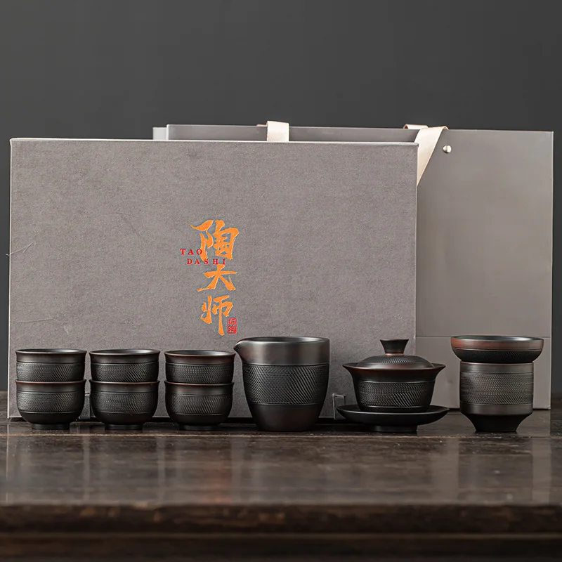 Purple Clay Jumping Knife Kung Fu Tea Set Luxury Home Use Tea Drinking Gaiwan Teapot Teacup High-end Gift Box Gift for Giving
Purple Clay Jumping Knife Kung Fu Tea Set Luxury Home Use Tea Drinking Gaiwan Teapot Teacup High-end Gift Box Gift for Giving