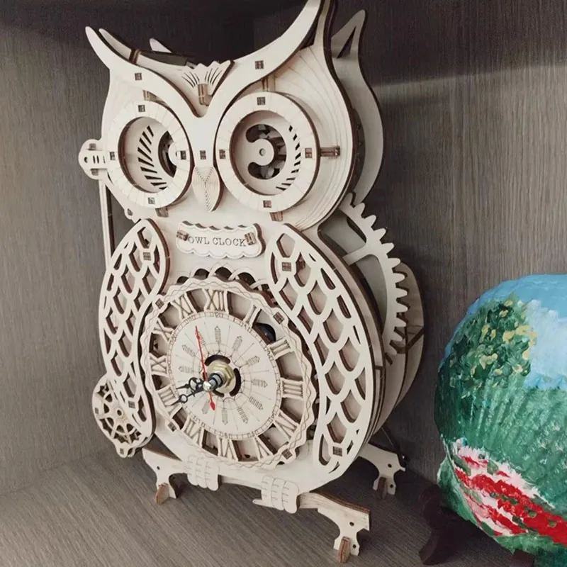 Owl Clock Handmade DIY Building Block Mechanical Assembly Model Three-dimensional Puzzle Clock Ornament Wooden Toys Gift
Owl Clock Handmade DIY Building Block Mechanical Assembly Model Three-dimensional Puzzle Clock Ornament Wooden Toys Gift