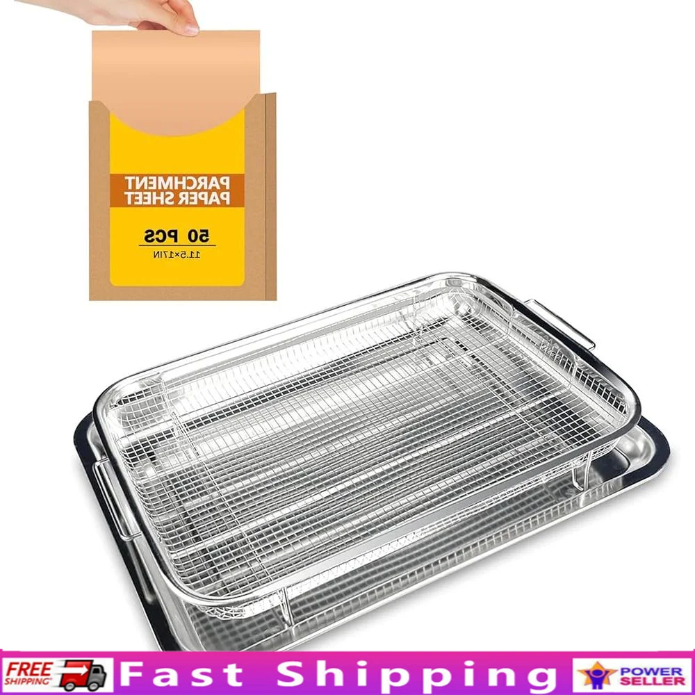 XL Air Fryer Basket Oven Stainless Steel Nonstick Tray 50 Pcs Parchment Paper Ideal Frying Baking Cooking Dishwasher Safe
XL Air Fryer Basket Oven Stainless Steel Nonstick Tray 50 Pcs Parchment Paper Ideal Frying Baking Cooking Dishwasher Safe