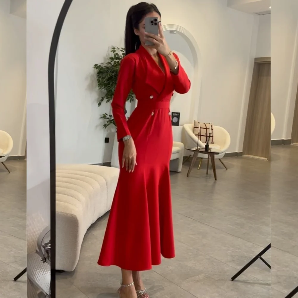 Simple Chinese Style Jersey Pleat Button Sash Mermaid V-neck Midi Dresses Cocktail Dresses Sizes Available High Quality Fashion
Simple Chinese Style Jersey Pleat Button Sash Mermaid V-neck Midi Dresses Cocktail Dresses Sizes Available High Quality Fashion