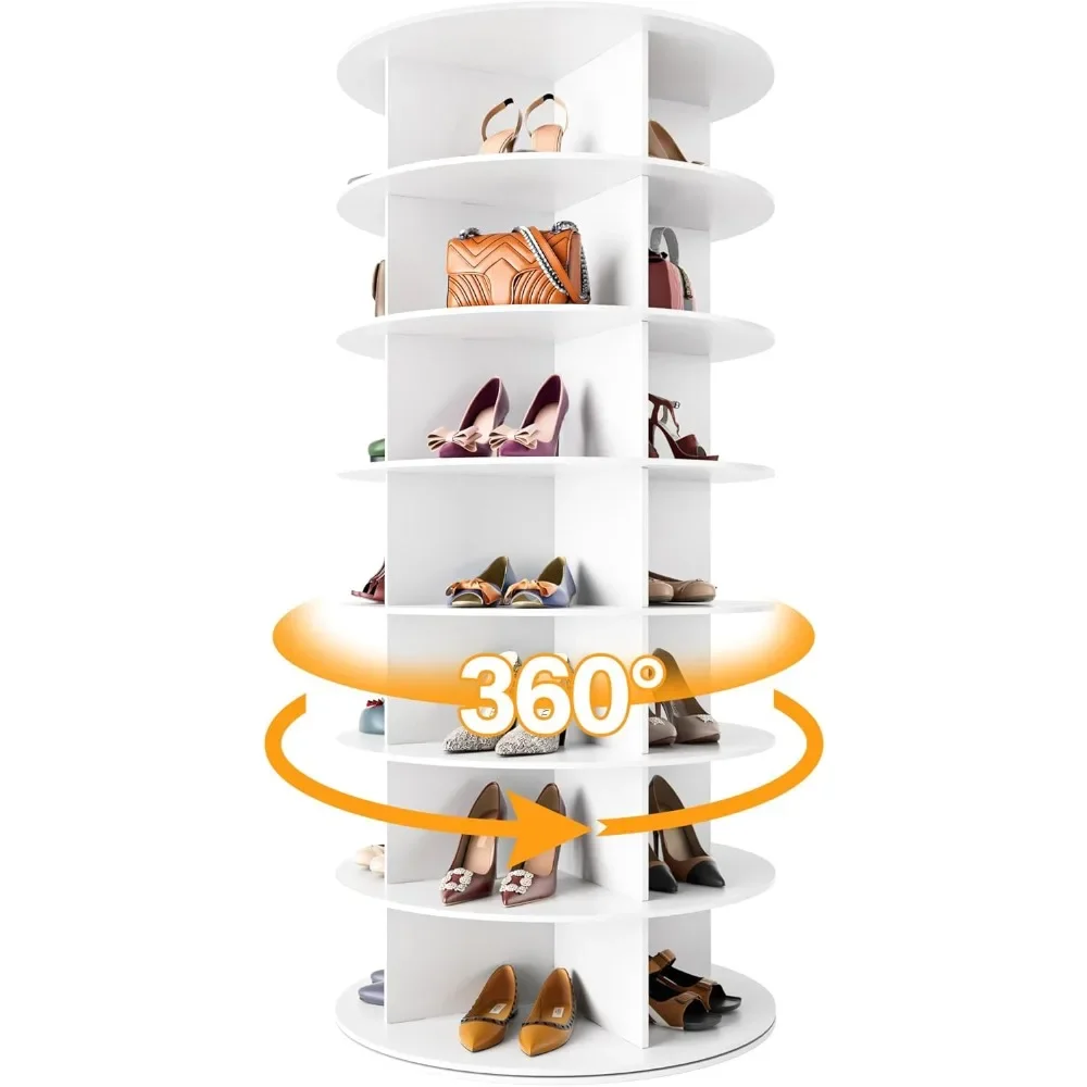 Rotating Shoe Rack Tower 7 Tier Organizer, Vertical Spinning Shoe Display Lazy Susan, Revolving 360 White Shoe Rack
Rotating Shoe Rack Tower 7 Tier Organizer, Vertical Spinning Shoe Display Lazy Susan, Revolving 360 White Shoe Rack