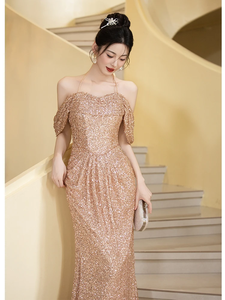 Вечернее платье Ele: Элитное, роскошное, с пайетками, фасон «русалка», для женщин, для ежегодных встреч, для ведущих, стройнящее
Вечернее платье Ele: Элитное, роскошное, с пайетками, фасон «русалка», для женщин, для ежегодных встреч, для ведущих, стройнящее