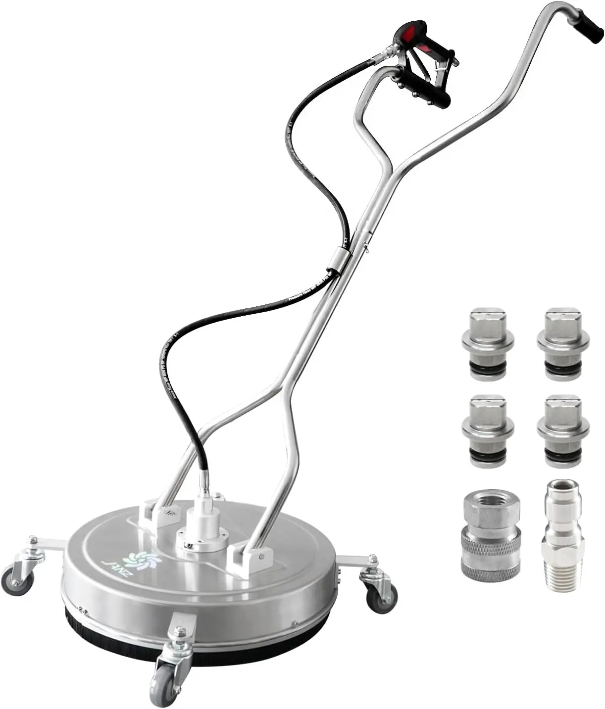 ' Pressure Washer Surface Cleaner with 4 Wheels,Dual Handle,Stainless Steel Housing, 4 Replacement Nozzle Cores and 2 Ho
' Pressure Washer Surface Cleaner with 4 Wheels,Dual Handle,Stainless Steel Housing, 4 Replacement Nozzle Cores and 2 Ho