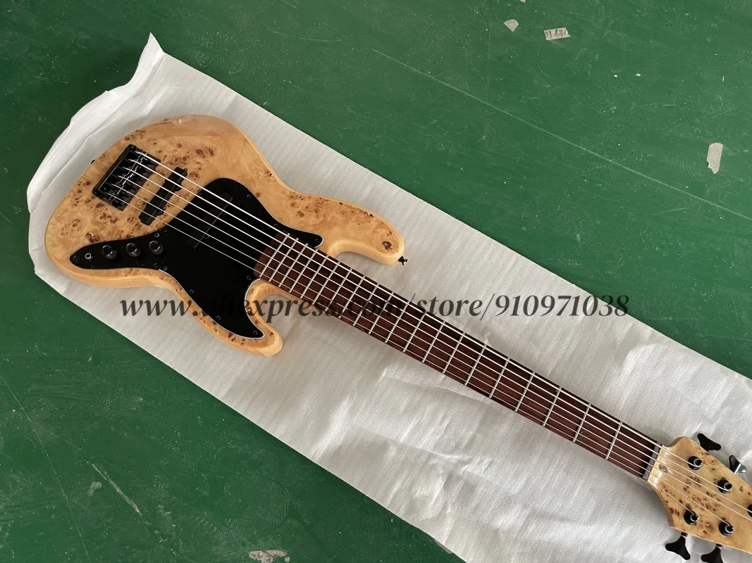 Natural 6-string bass, fixed bridge, Burl maple top, basswood body, maple neck, rosewood fingerboard, customizable
Natural 6-string bass, fixed bridge, Burl maple top, basswood body, maple neck, rosewood fingerboard, customizable