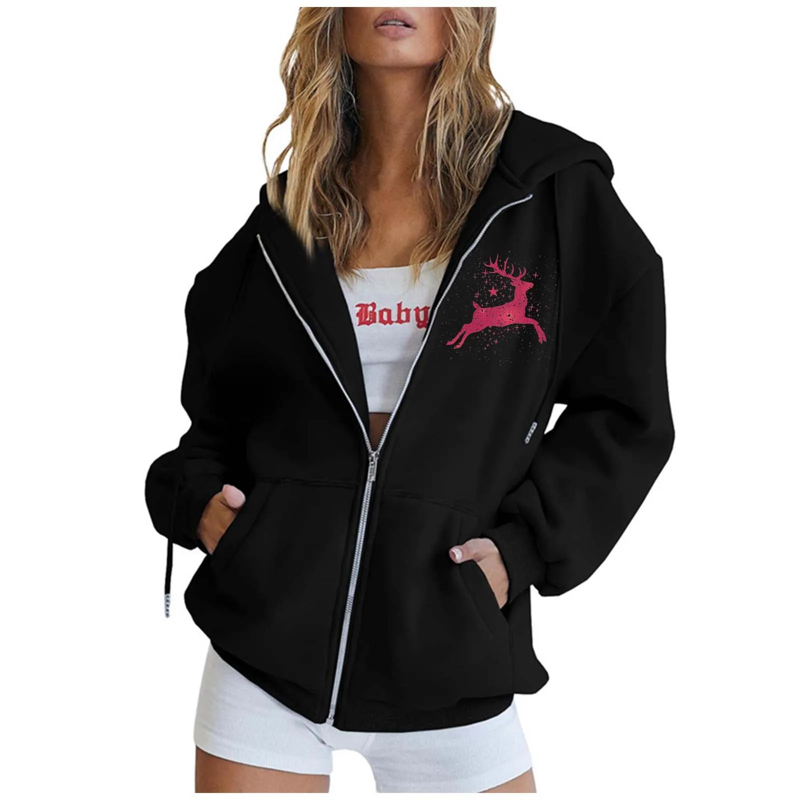 Autumn Winter Zipper Cardigan Hooded Sweatshirt Women Sporty Style Splice Double Pocket Hoodie Female Casual Thickened Warm Tops
Autumn Winter Zipper Cardigan Hooded Sweatshirt Women Sporty Style Splice Double Pocket Hoodie Female Casual Thickened Warm Tops