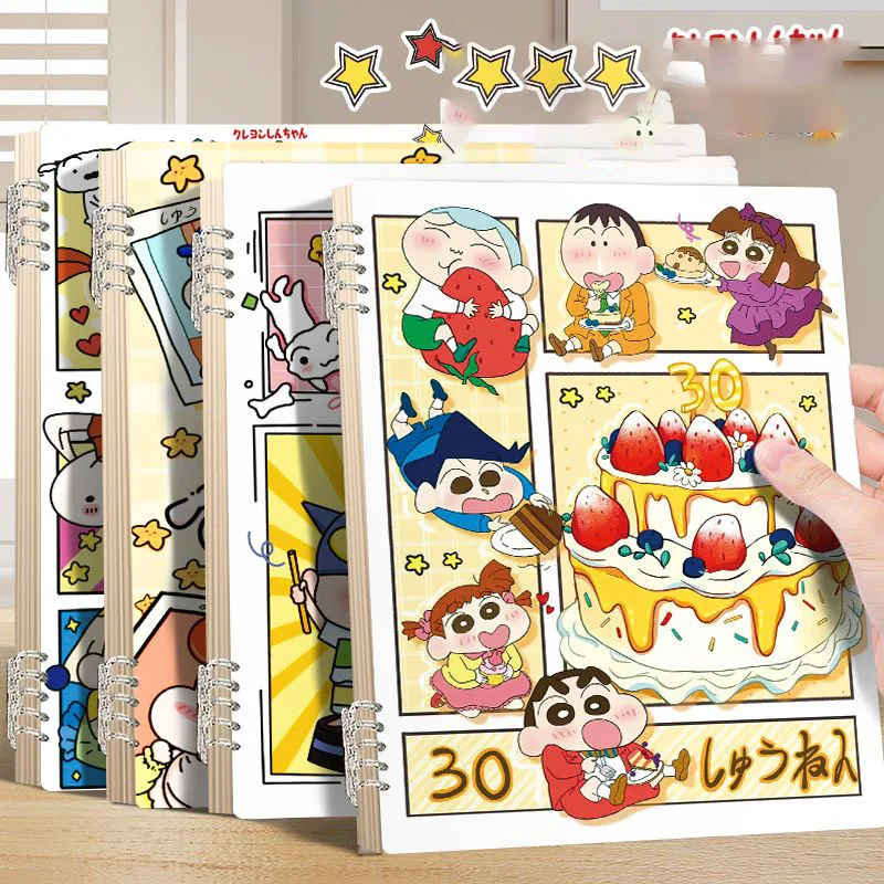 60 кавайных аниме-карандашей Crayon Shin Chan, блокнот со свободными листьями, с высоким внешним видом, милый блокнот, толстый блокнот, учебная тетрадь для студентов
60 кавайных аниме-карандашей Crayon Shin Chan, блокнот со свободными листьями, с высоким внешним видом, милый блокнот, толстый блокнот, учебная тетрадь для студентов