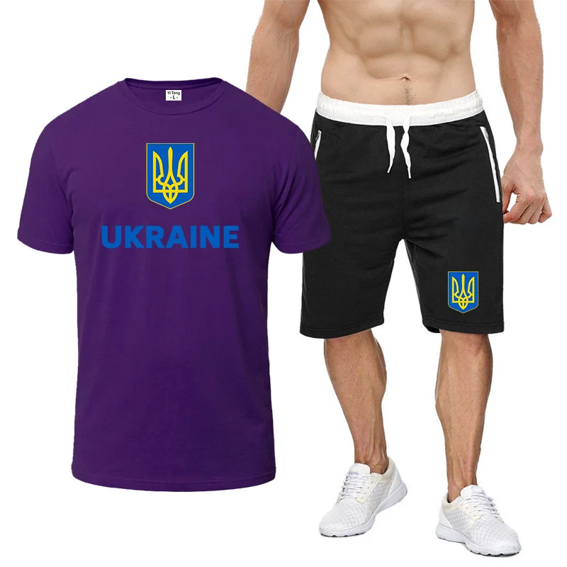 Ukraine Flag Graphic Football Men Europe and the United States new summer Waffle solid color Two-piece set
Ukraine Flag Graphic Football Men Europe and the United States new summer Waffle solid color Two-piece set