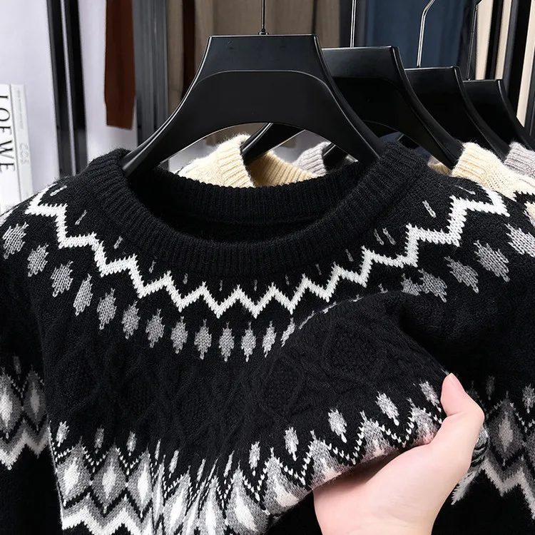 Bla Fair Isle вязаный круглый свитер Ne, мужской осенне-зимний вязаный свитер Lazy Sle, свитер High Sense для внутренней одежды
Bla Fair Isle вязаный круглый свитер Ne, мужской осенне-зимний вязаный свитер Lazy Sle, свитер High Sense для внутренней одежды