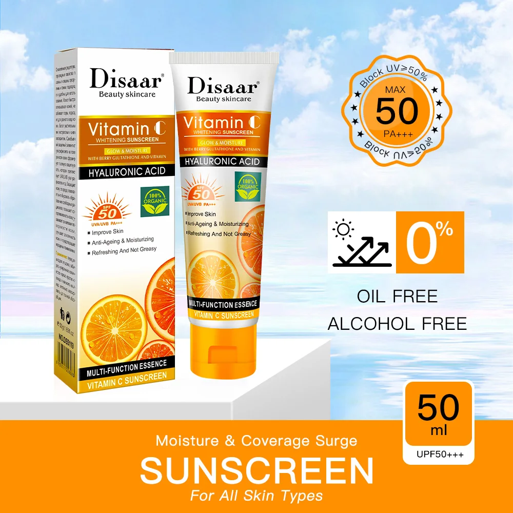 Disaar VC SPF 50 солнцезащитный долговечный УФ-протектор Sunblock Витамин С увлажняющий защитный крем для кожи 50 г
Disaar VC SPF 50 солнцезащитный долговечный УФ-протектор Sunblock Витамин С увлажняющий защитный крем для кожи 50 г