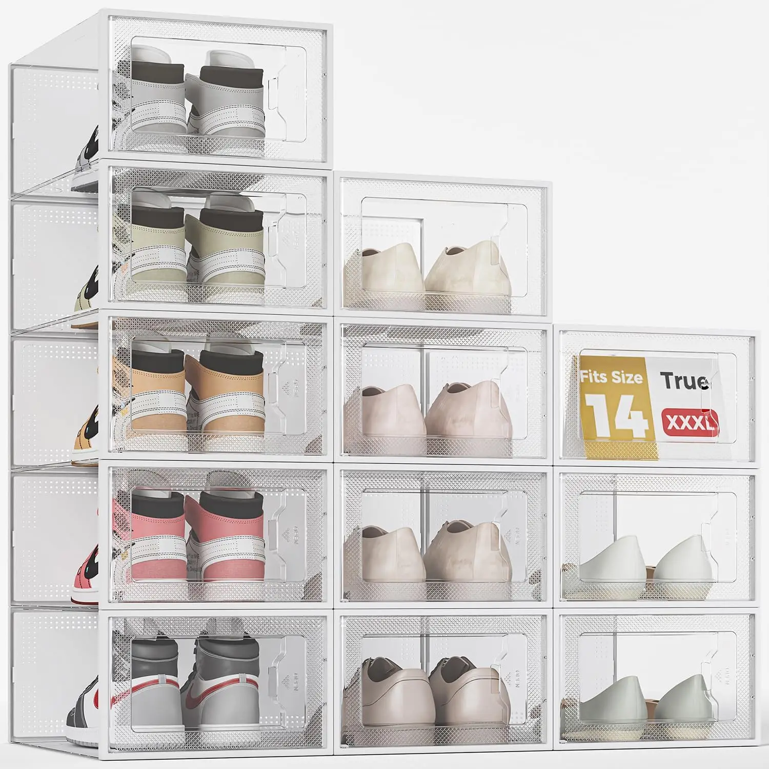 Clear Plastic Shoe Storage Box, 12-Pack Stackable Organizer for Sneakers, Heels, and Boots
Clear Plastic Shoe Storage Box, 12-Pack Stackable Organizer for Sneakers, Heels, and Boots