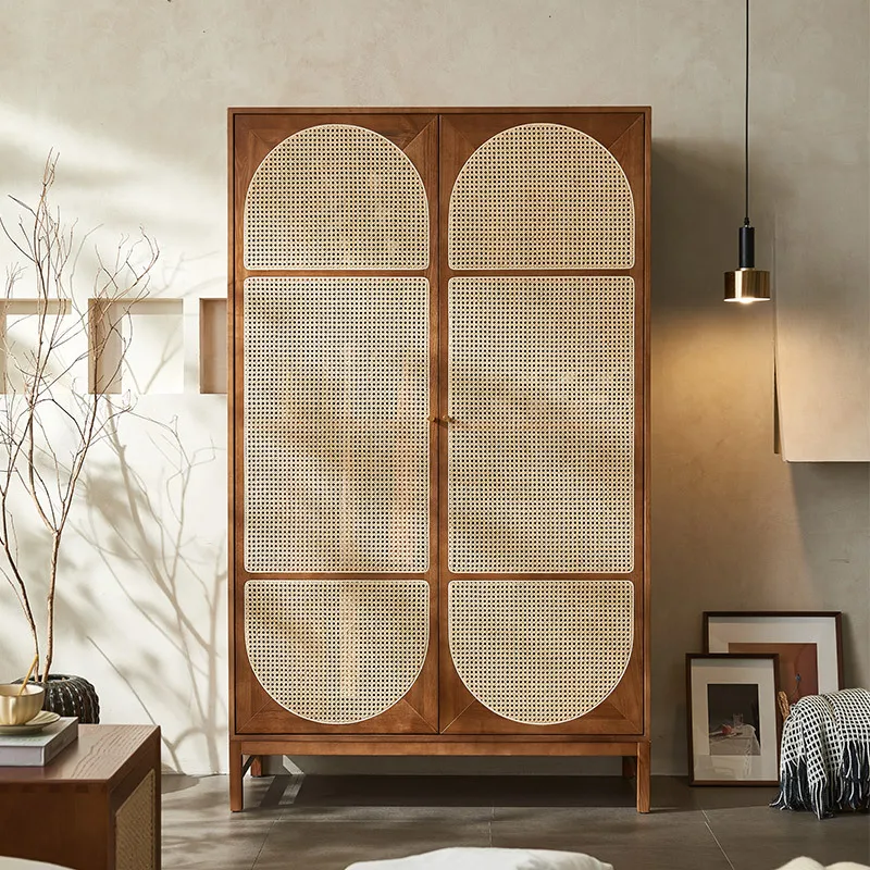 Retro Double-door Wardrobes Nordic Solid Wood Rattan Woven Living Room Cabinets Bedroom Homestay Furniture Taquilla JT40W
Retro Double-door Wardrobes Nordic Solid Wood Rattan Woven Living Room Cabinets Bedroom Homestay Furniture Taquilla JT40W