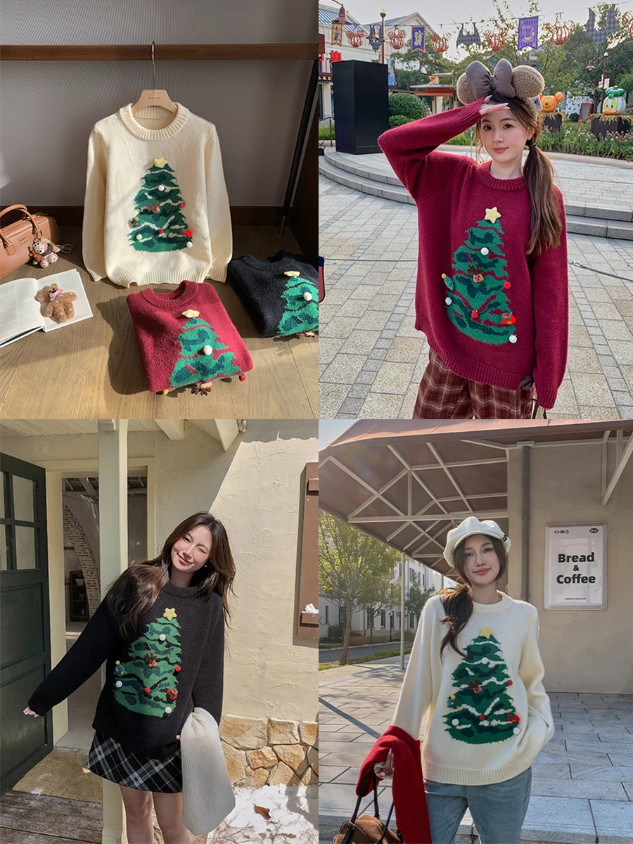 Red Cisas Tree Knitted Sweater Large Size Women's Winter round Ne Pullover Maxixi Brand Commute Sle Blend Fabric
Red Cisas Tree Knitted Sweater Large Size Women's Winter round Ne Pullover Maxixi Brand Commute Sle Blend Fabric