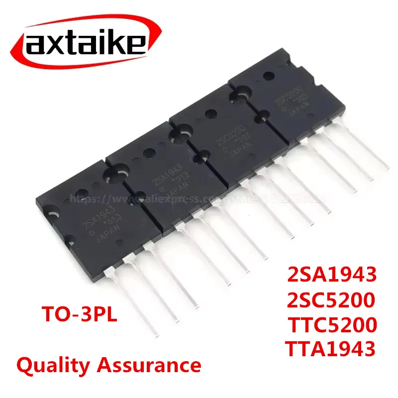 5PCS Audio Amplifier Pair for HiFi System Motor Control2SA1943 2SC5200 TTC5200 TTA1943 TO-3PL 230V 15A NPN PNP Power Transistor
5PCS Audio Amplifier Pair for HiFi System Motor Control2SA1943 2SC5200 TTC5200 TTA1943 TO-3PL 230V 15A NPN PNP Power Transistor