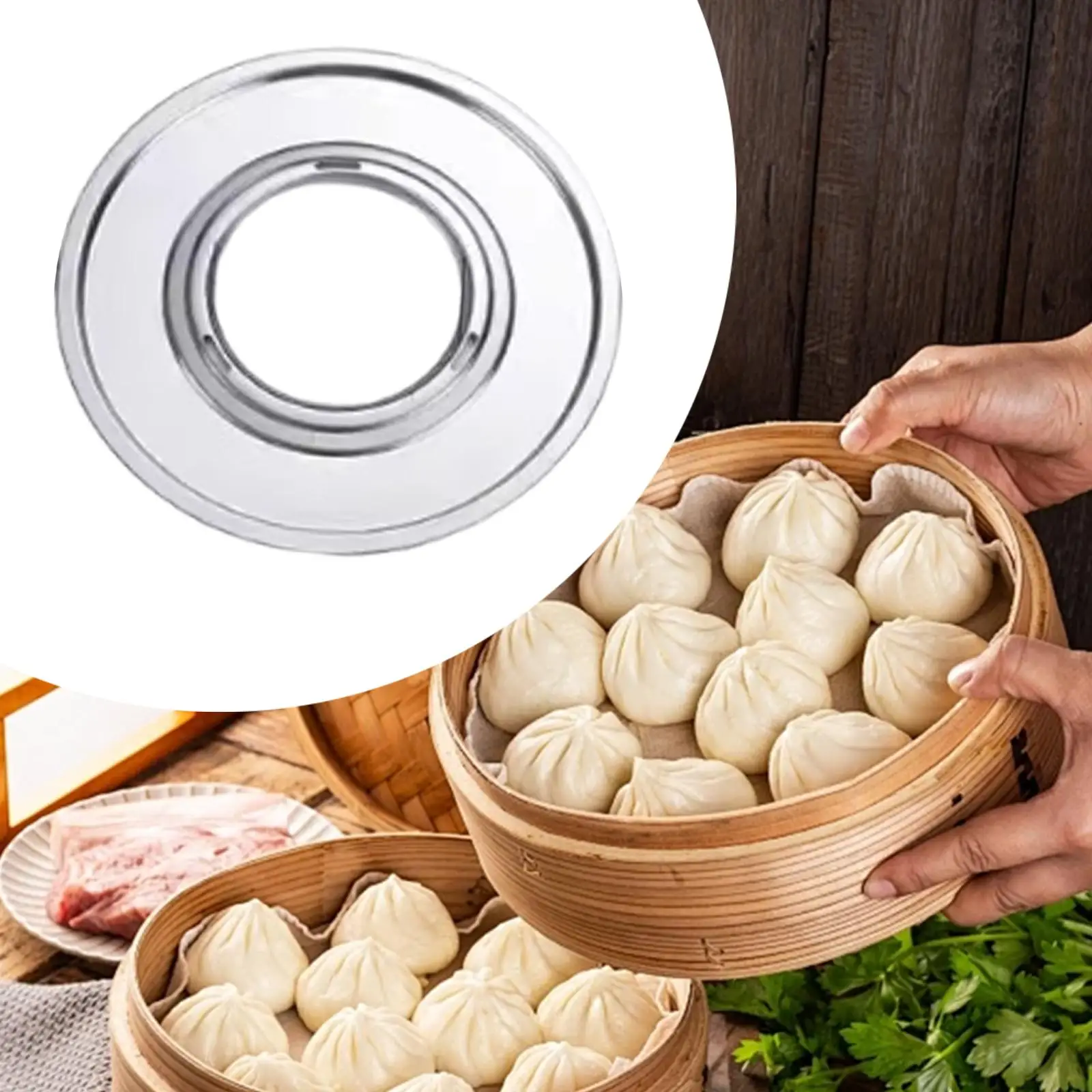 Steaming Ring ,Stainless Steel Adapter Fits 5.1 to 8inch Bamboo Steamer Basket, 9Inch Steamer Ring, for Vegetable
Steaming Ring ,Stainless Steel Adapter Fits 5.1 to 8inch Bamboo Steamer Basket, 9Inch Steamer Ring, for Vegetable