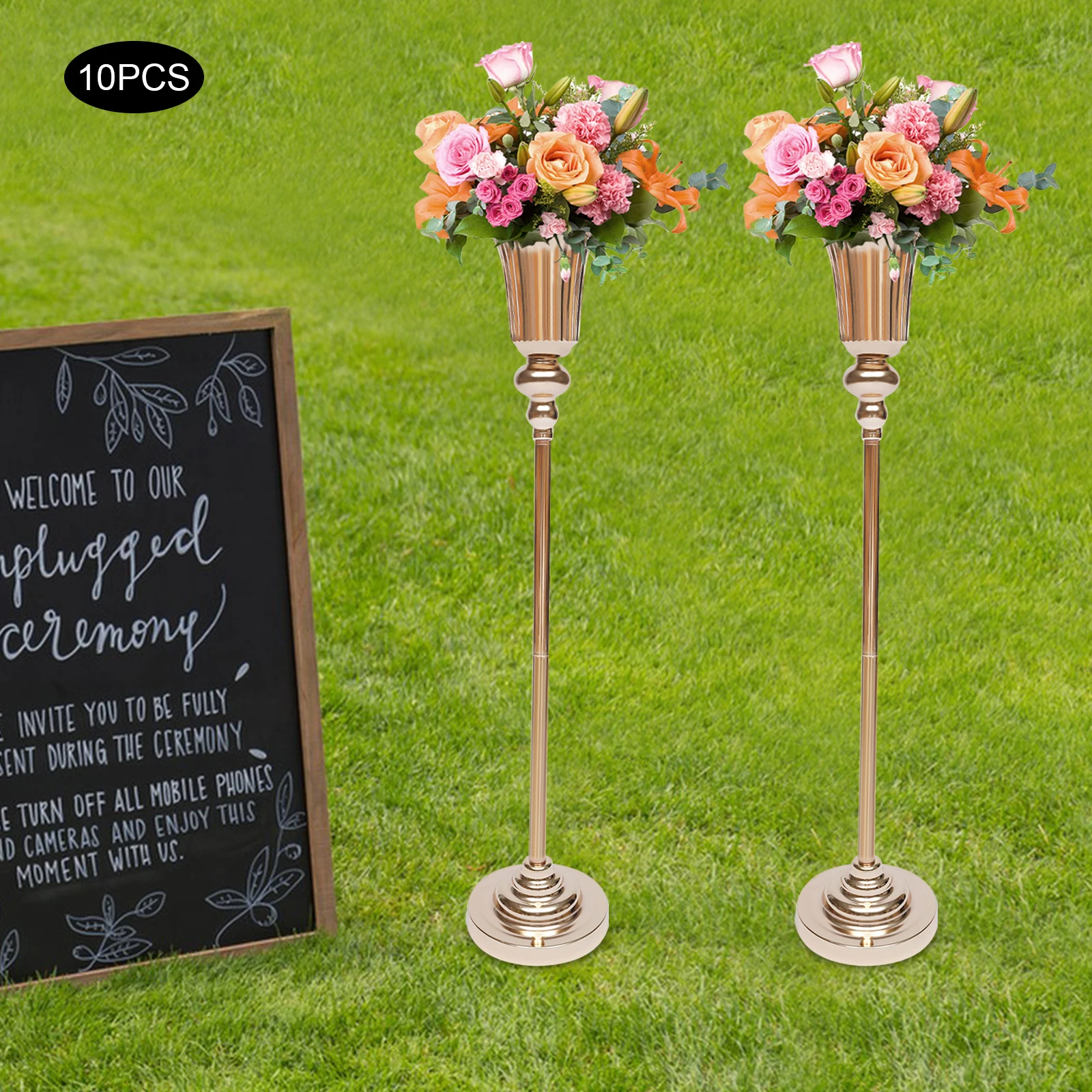 10-Piece 77.5cm Wedding Flower Stand Set, Elegant and Stylish Floral Display for Weddings and Special Events
10-Piece 77.5cm Wedding Flower Stand Set, Elegant and Stylish Floral Display for Weddings and Special Events