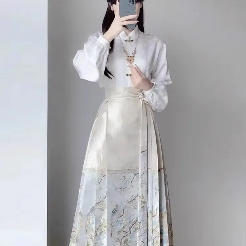 2025 Spring New Chinese Style Pleated Skirt Fashion Elegant Women's Clothing White Tops+Skirts Y2k Long Skirts For Women
2025 Spring New Chinese Style Pleated Skirt Fashion Elegant Women's Clothing White Tops+Skirts Y2k Long Skirts For Women