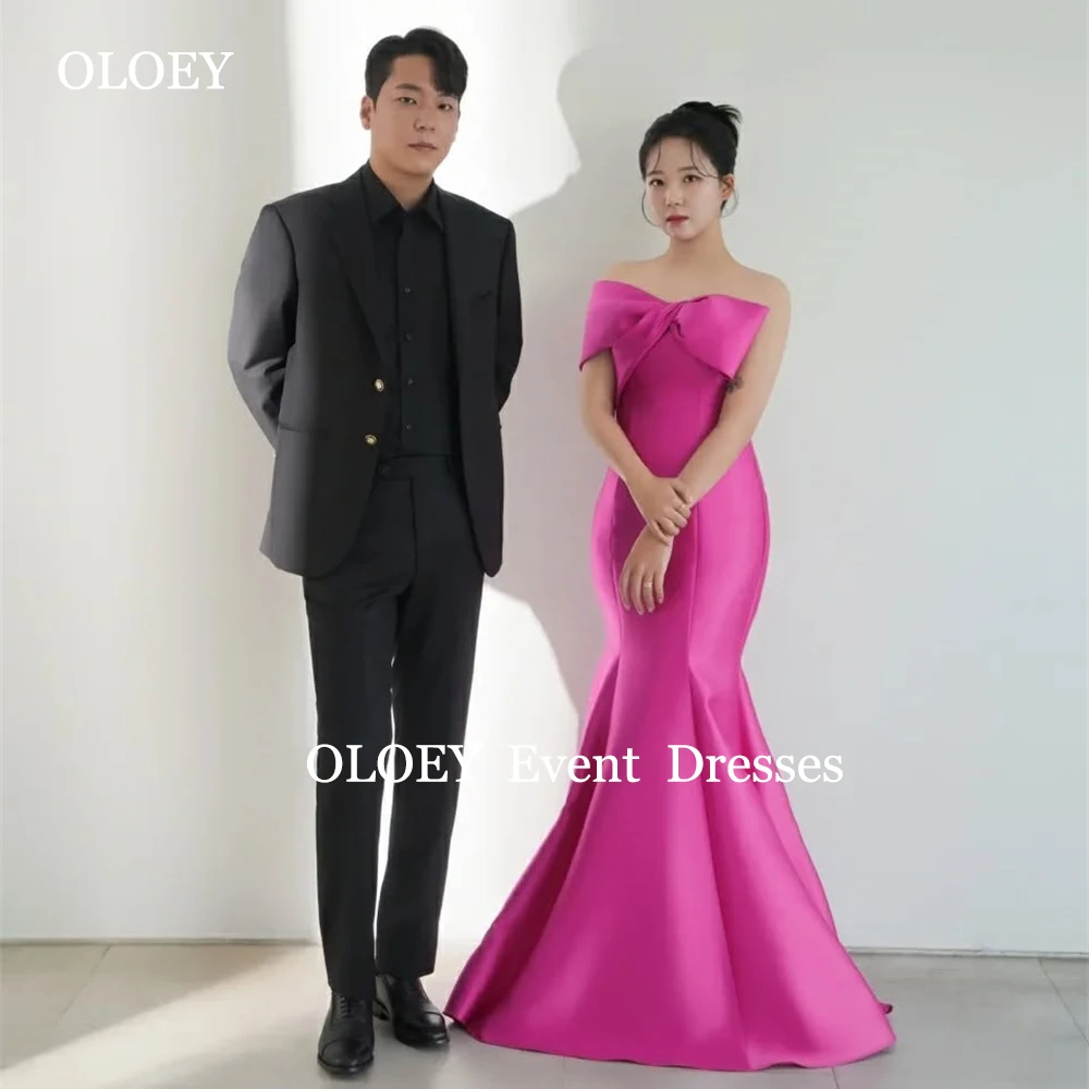 OLOEY Simple Pink Mermaid Prom Dresses Korea Photoshoot Off Shoulder Floor Length Wedding Party Gowns Pleats Bow Customized
OLOEY Simple Pink Mermaid Prom Dresses Korea Photoshoot Off Shoulder Floor Length Wedding Party Gowns Pleats Bow Customized