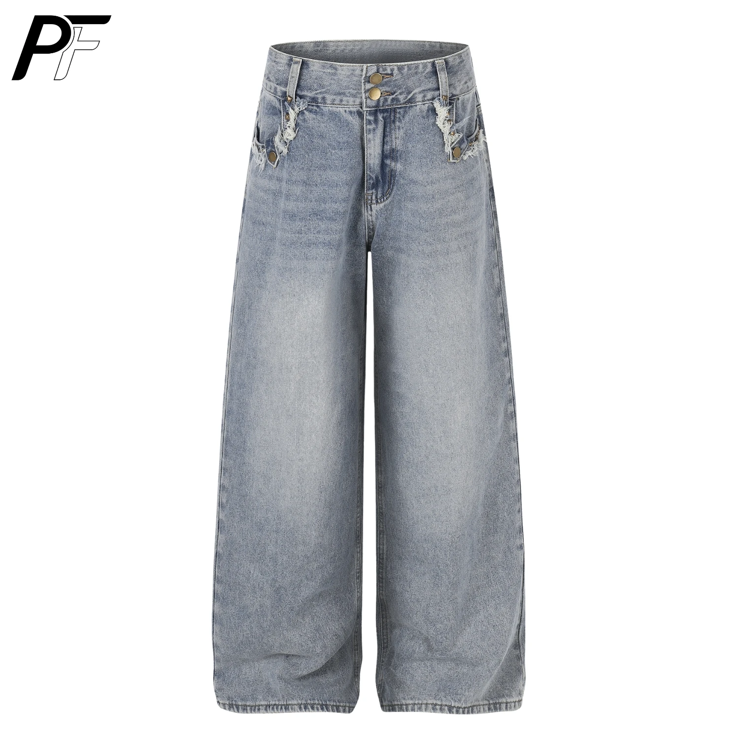 Punk Rivet Frayed Pocket Wide Leg Denim Pants High Waist Double Button Baggy Loose Jeans Special Cross X Strap Back Design Pants
Punk Rivet Frayed Pocket Wide Leg Denim Pants High Waist Double Button Baggy Loose Jeans Special Cross X Strap Back Design Pants