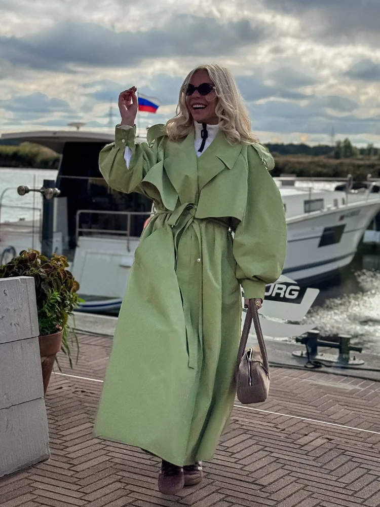 Fashion Green Lapel Loose Coat Chic Women Lace-up Detail Long Sleeve Jacket Casual 2026 Lady New Commuting Street Windbreakers
Fashion Green Lapel Loose Coat Chic Women Lace-up Detail Long Sleeve Jacket Casual 2026 Lady New Commuting Street Windbreakers
