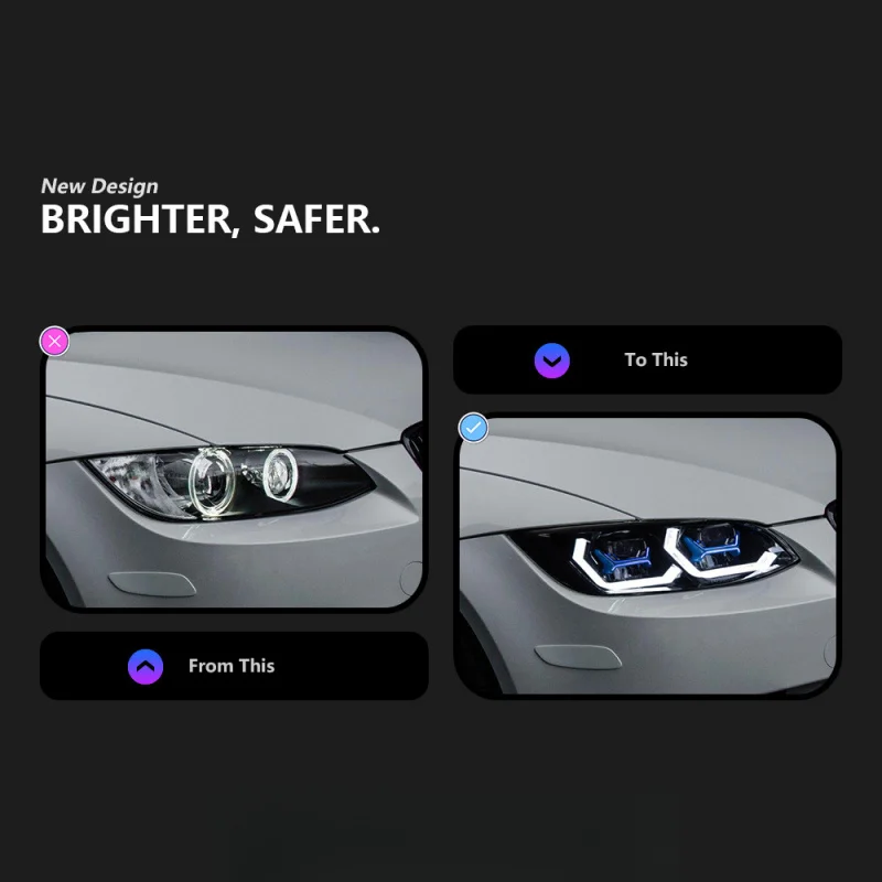 Suitable Applicable for BMW 3 Series 07-12 E92/E93 Upgrade Blue Spoon LED Lens Headlight Flowing Turn Signal Cross-Border
Suitable Applicable for BMW 3 Series 07-12 E92/E93 Upgrade Blue Spoon LED Lens Headlight Flowing Turn Signal Cross-Border