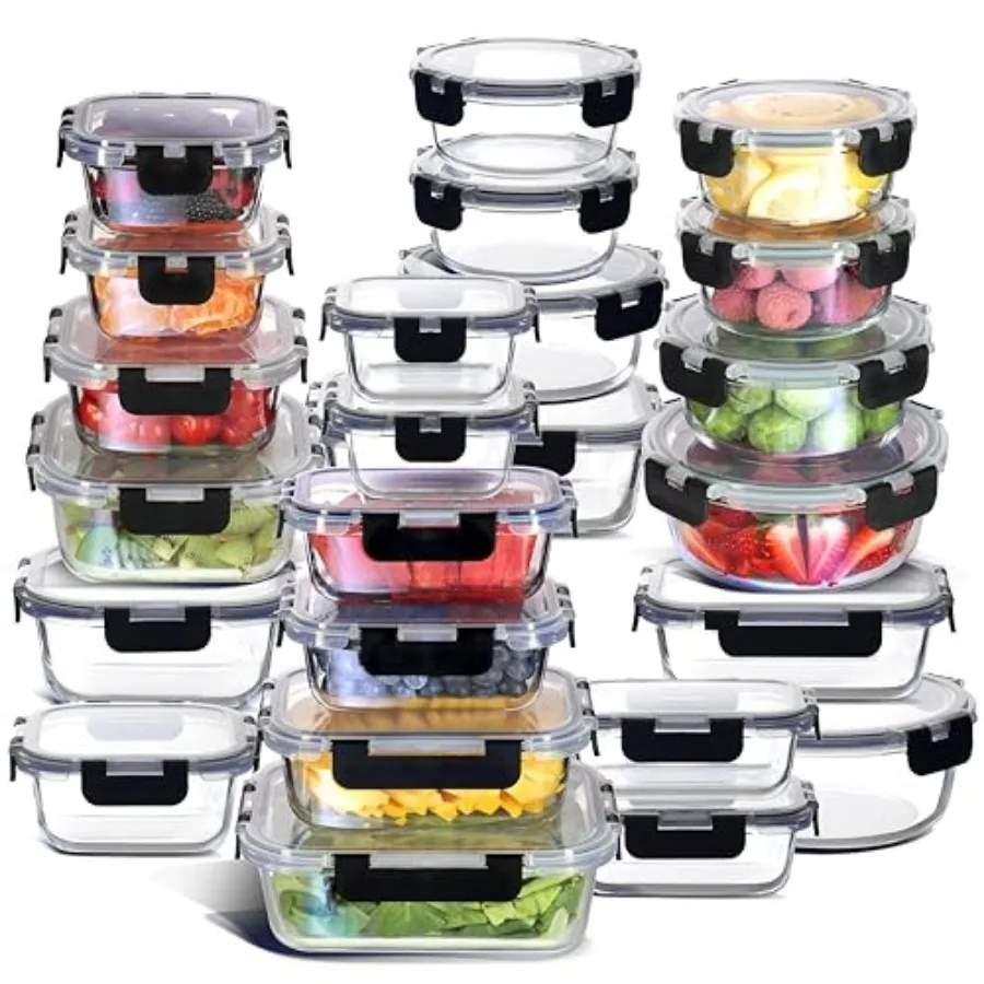48pc Glass Storage Containers with Lids 24 Set Glass Food Storage Containers with 24 Airtight Lids Pantry Kitchen Meal Prep Con
48pc Glass Storage Containers with Lids 24 Set Glass Food Storage Containers with 24 Airtight Lids Pantry Kitchen Meal Prep Con