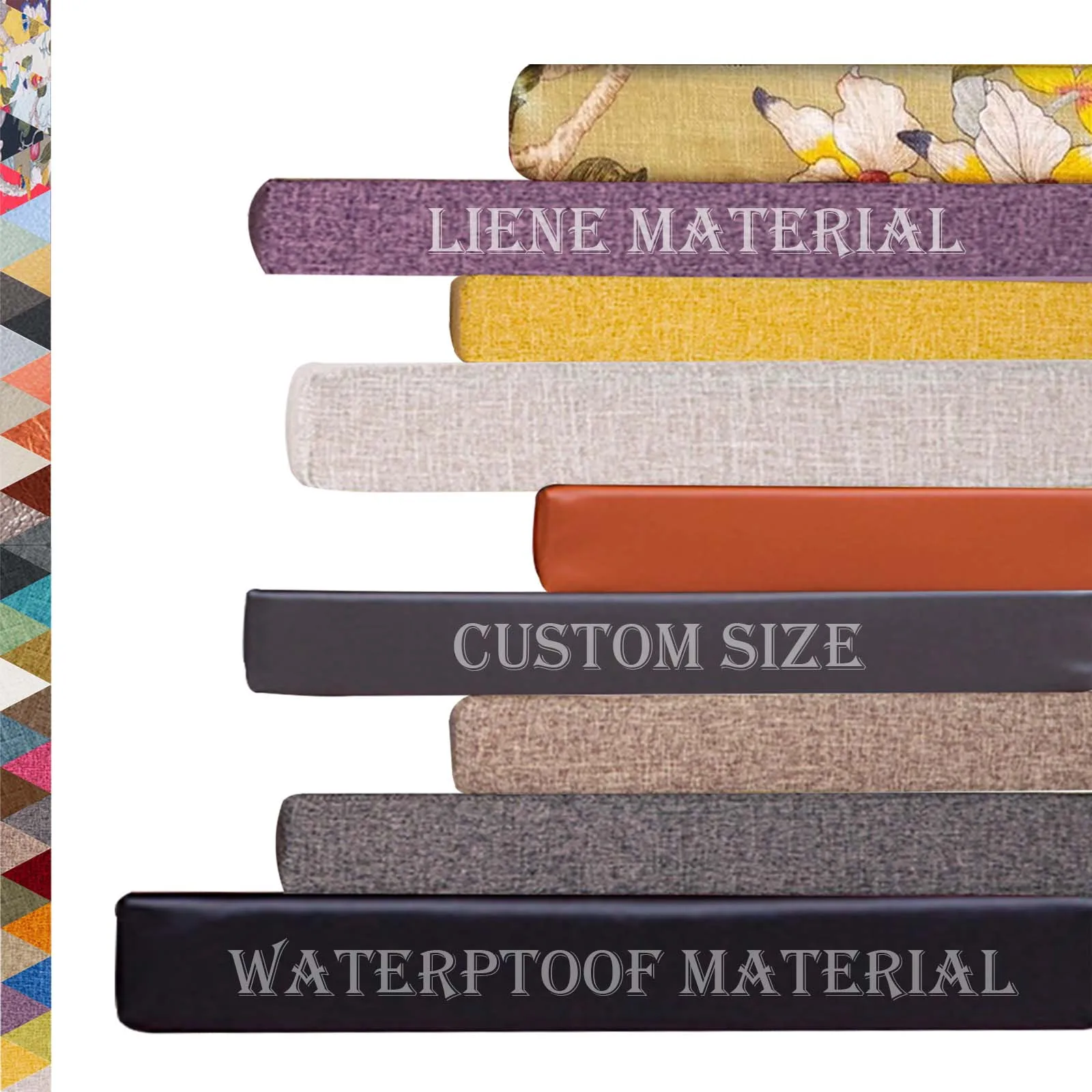 Custom Chair Seat Pads Bench Cushions with Non-slip Bottom Windowsills Cushion for Home Garden Bay Window Mats Patio Swing Pads
Custom Chair Seat Pads Bench Cushions with Non-slip Bottom Windowsills Cushion for Home Garden Bay Window Mats Patio Swing Pads