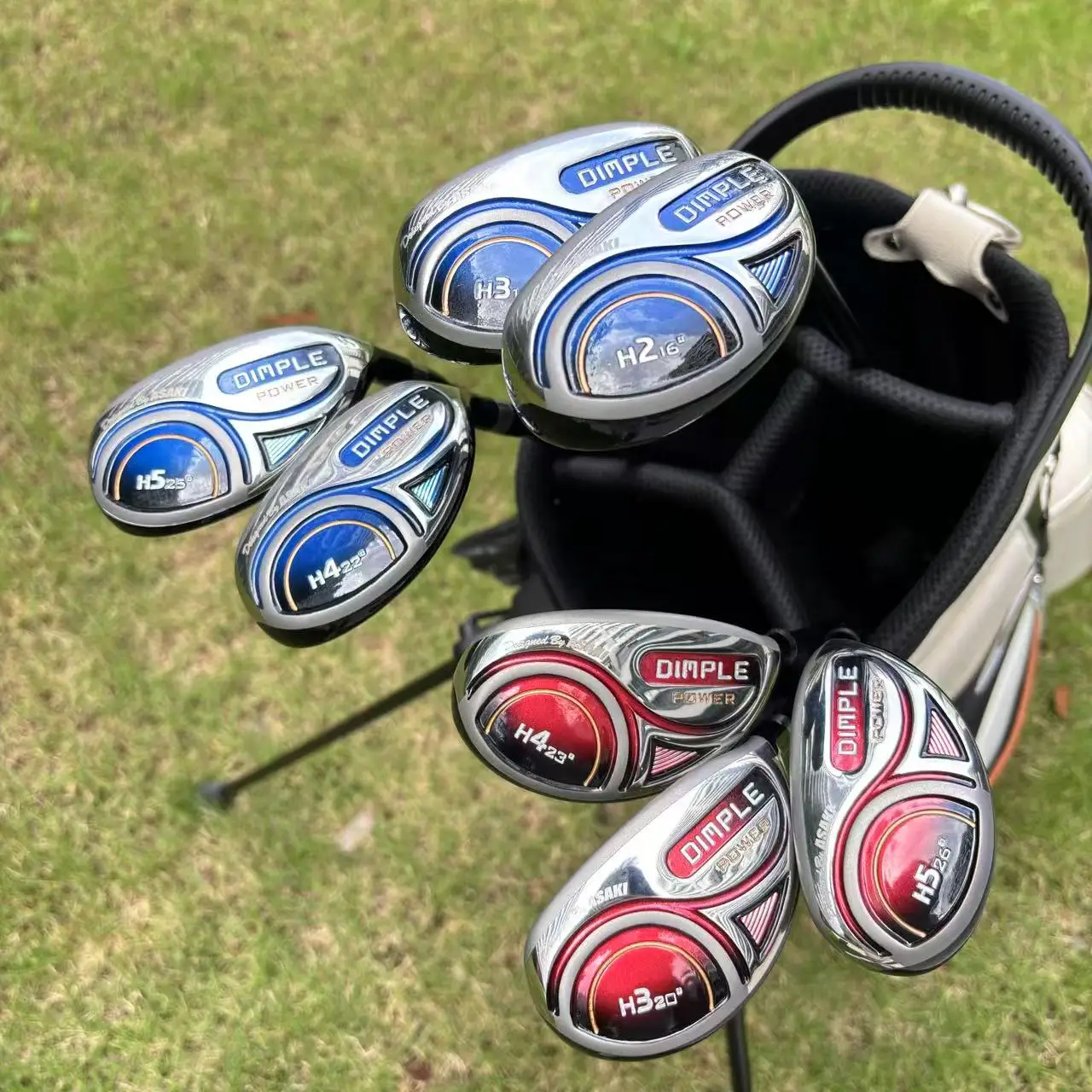Men's Dimple Titanium Golf Iron-Wood Hybrid - S Flex Graphite Shaft, Multi-Adjustable Loft, Black Rubber Grip, Right-Handed
Men's Dimple Titanium Golf Iron-Wood Hybrid - S Flex Graphite Shaft, Multi-Adjustable Loft, Black Rubber Grip, Right-Handed