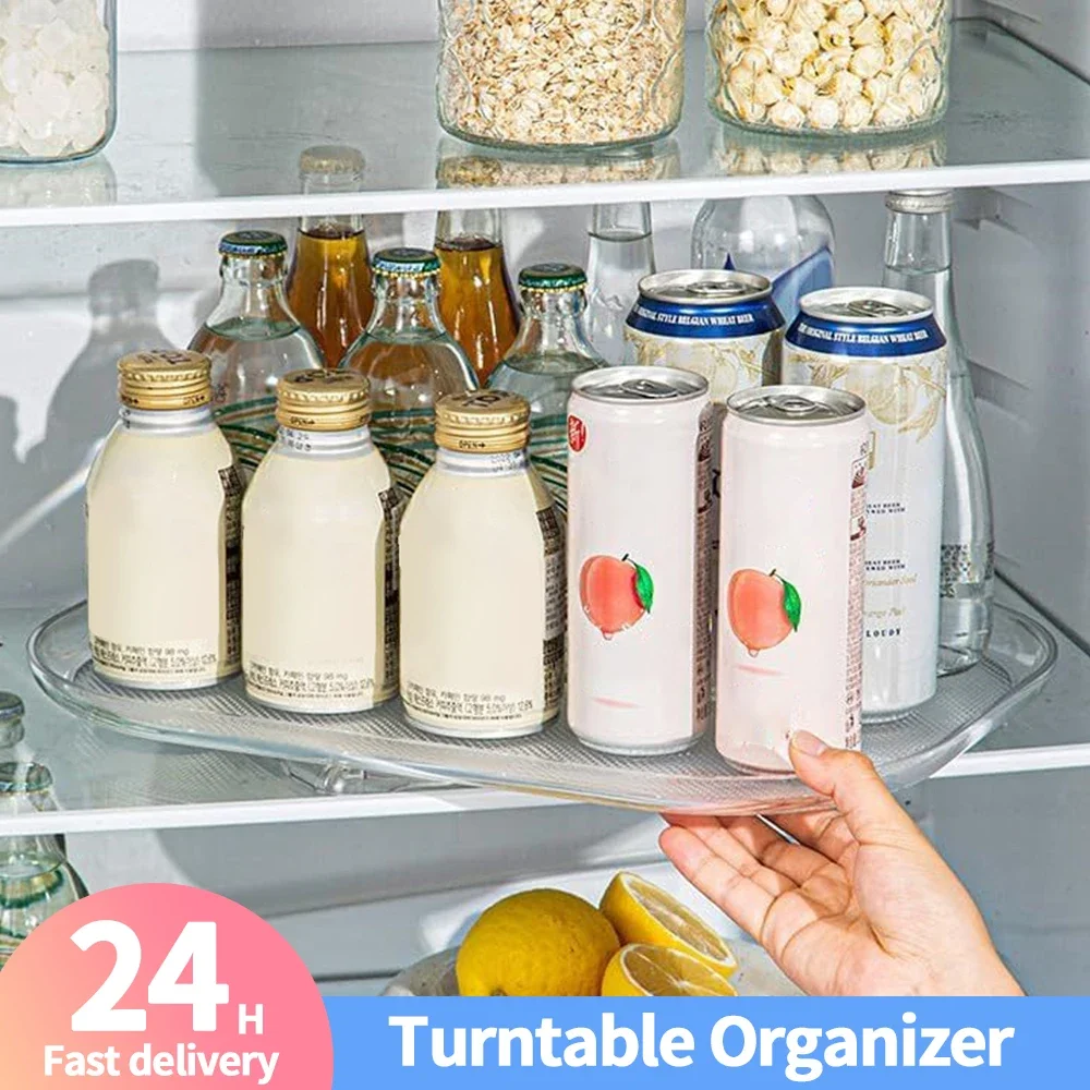 Household Fridge Organizer Tray Non-Skid Turntable Rack Saving Space Clear 360 Degree Rotatable for Cabinet Closet Vanity Makeup
Household Fridge Organizer Tray Non-Skid Turntable Rack Saving Space Clear 360 Degree Rotatable for Cabinet Closet Vanity Makeup