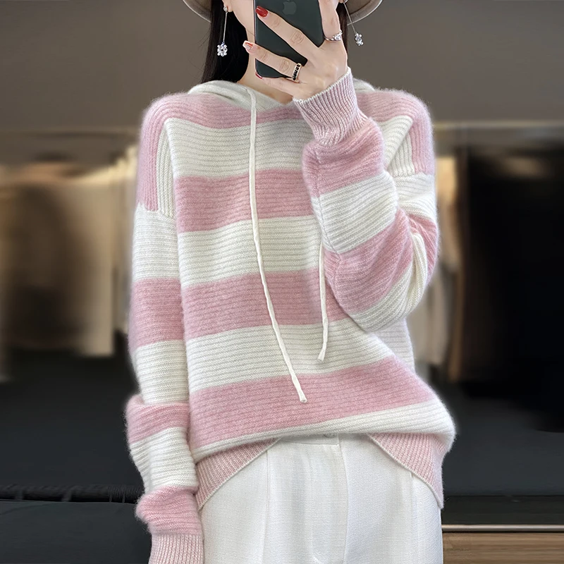 Australian Wool Hooded Sweater for Women, 100% Australian Wool, Loose and Comfortable, Full Sleeve, Autumn and Winter, Hot Selli
Australian Wool Hooded Sweater for Women, 100% Australian Wool, Loose and Comfortable, Full Sleeve, Autumn and Winter, Hot Selli