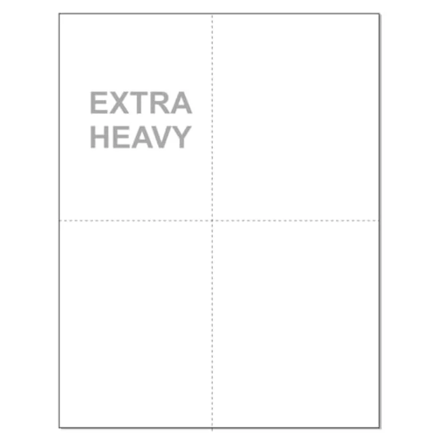 8-1/2 x 11 Laser and Inkjet Printer Postcards 4 up Per Page, 41/4" x 51/2" Each Card After Perf 2/ 0 Cards
8-1/2 x 11 Laser and Inkjet Printer Postcards 4 up Per Page, 41/4" x 51/2" Each Card After Perf 2/ 0 Cards