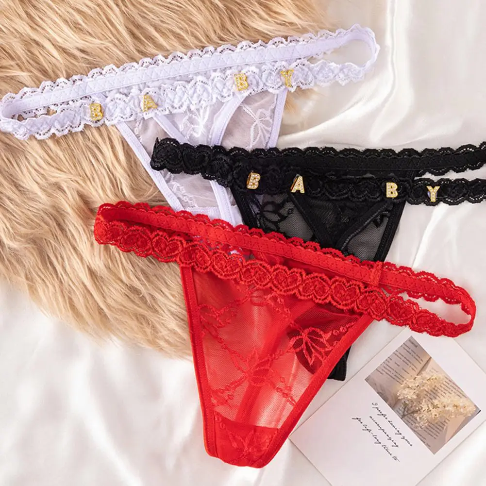 Women Panties Heart Lace See-through Solid Color Thin Soft Briefs Rhinestone Letter Decor Seamless Low Waist Lady G-string Thong
Women Panties Heart Lace See-through Solid Color Thin Soft Briefs Rhinestone Letter Decor Seamless Low Waist Lady G-string Thong