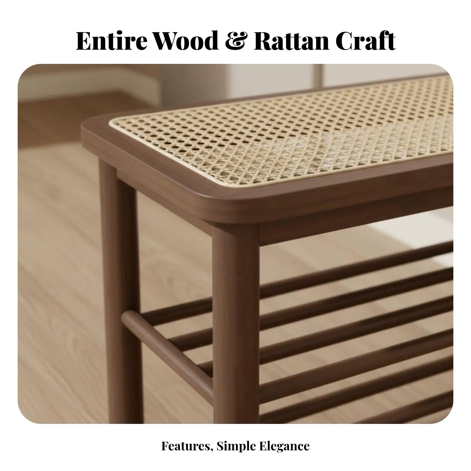 2-Tier Shoe Rack with Woven Seat Two-in-One Function Entryentryway Stool Natural Aesthetic Space-Saving Design for Families
2-Tier Shoe Rack with Woven Seat Two-in-One Function Entryentryway Stool Natural Aesthetic Space-Saving Design for Families