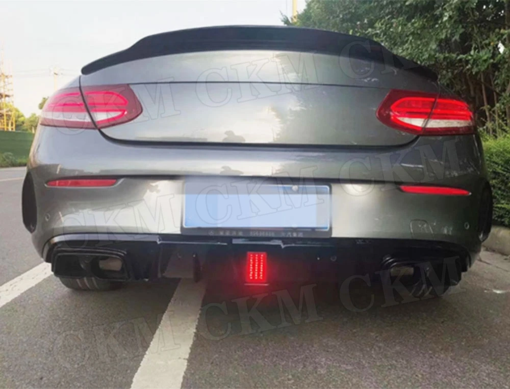 PP Gloss Black Material for Mercedes Benz C Class C205 C63 AMG Coupe 2 Door 2015-2019 Rear Bumper Diffuser Light with Exhaust
PP Gloss Black Material for Mercedes Benz C Class C205 C63 AMG Coupe 2 Door 2015-2019 Rear Bumper Diffuser Light with Exhaust
