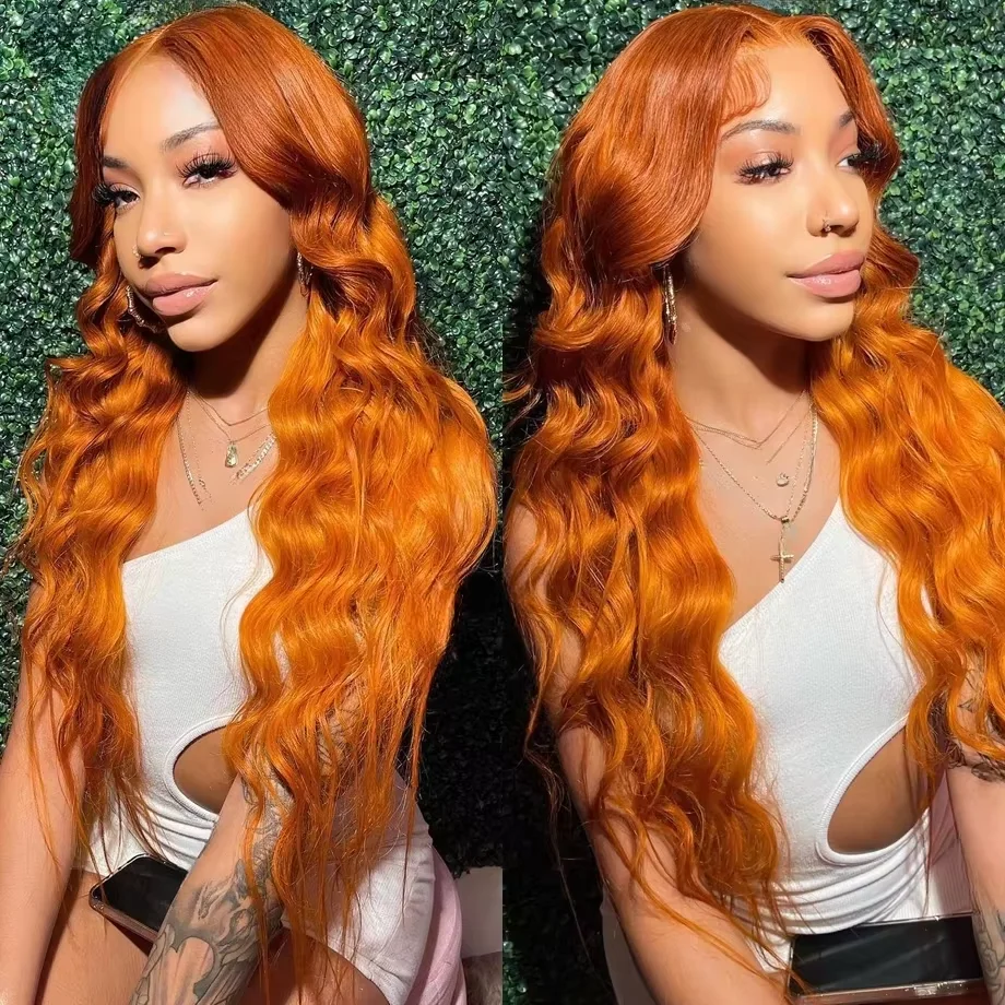30 36 inch Body wave 13x6 hd lace frontal wigs for women Orange Ginger 13x4 lace front colored wigs human hair Cheap on Sale
30 36 inch Body wave 13x6 hd lace frontal wigs for women Orange Ginger 13x4 lace front colored wigs human hair Cheap on Sale