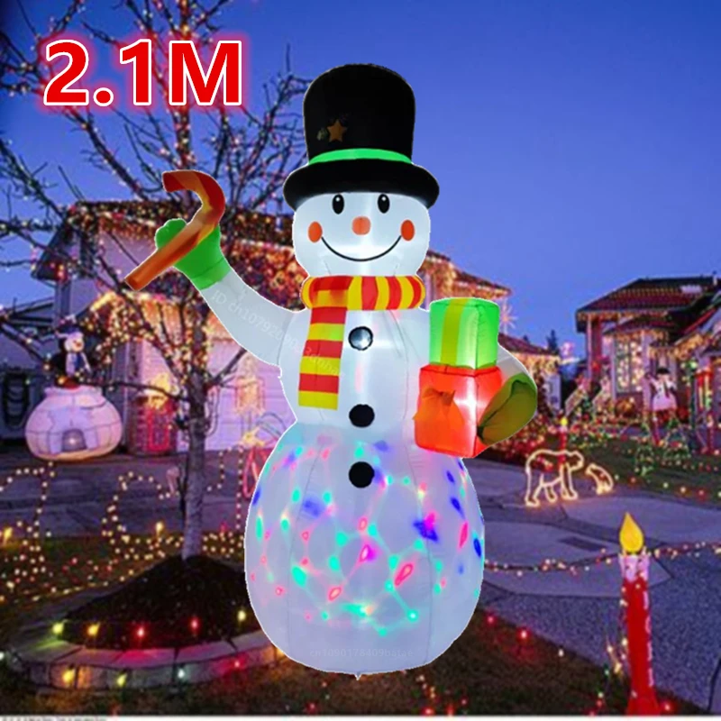 2.1M/7FT Christmas inflatable snowman model with LED lights, large Christmas outdoor garden decoration, courtyard props
2.1M/7FT Christmas inflatable snowman model with LED lights, large Christmas outdoor garden decoration, courtyard props