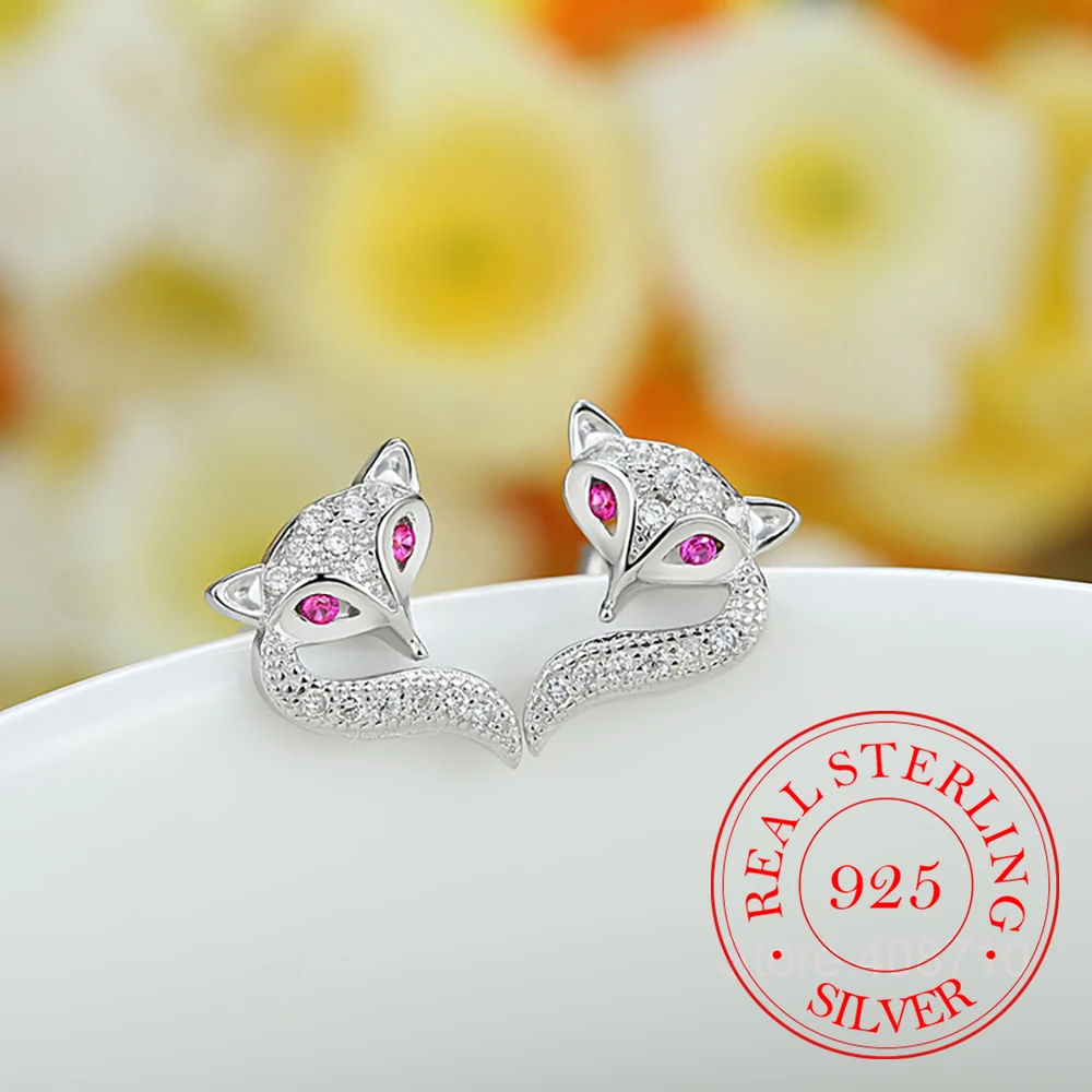 925 Sterling Silver Jewelry Cute Crystal Fox Stud Earrings for Women Wedding Party Jewelry for Girls Friend Gift
925 Sterling Silver Jewelry Cute Crystal Fox Stud Earrings for Women Wedding Party Jewelry for Girls Friend Gift