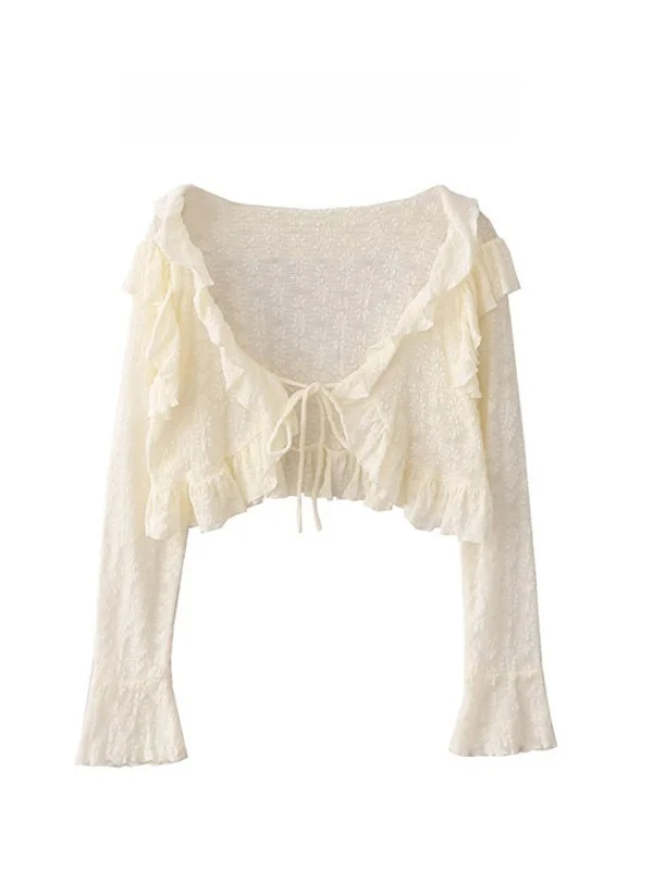 Summer Thin Lace Sun Protection Shirt Women's Shoulder Shroud Cardigan Sleeve Long V-neck Design Commute Style Korean Version
Summer Thin Lace Sun Protection Shirt Women's Shoulder Shroud Cardigan Sleeve Long V-neck Design Commute Style Korean Version