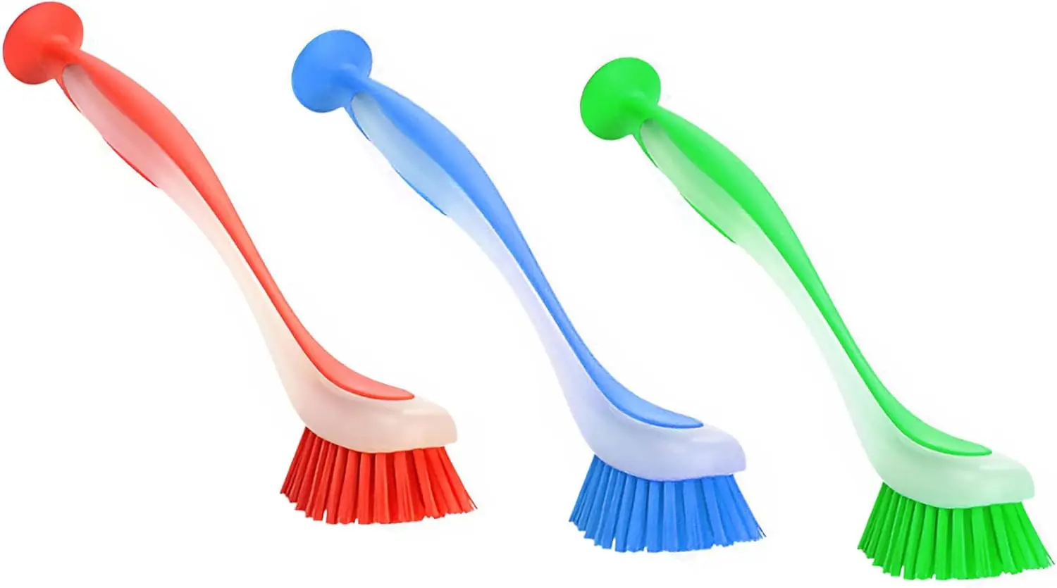 Plastic Long Handled Scrubbing Brush with Suction Cup, Durable Bristles Dish Washing Brush for Kitchen Sink and Pots, Pack of 3
Plastic Long Handled Scrubbing Brush with Suction Cup, Durable Bristles Dish Washing Brush for Kitchen Sink and Pots, Pack of 3
