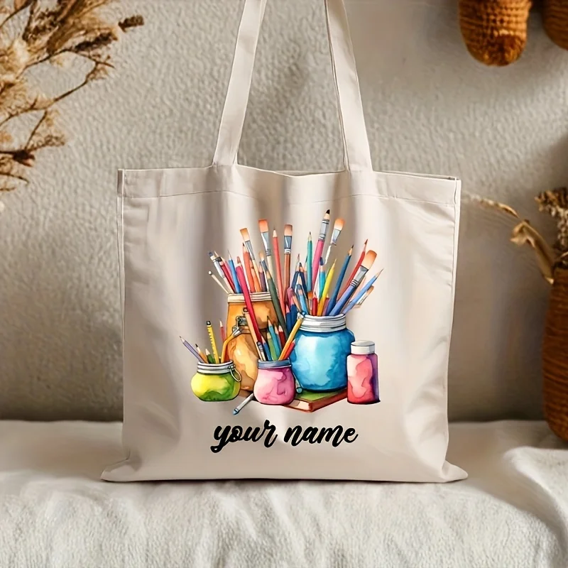 Customizable Canvas Tote Bags Designed Specifically for Art Teachers Featuring Durable Brush and Palette Patterns Shoulder Strap
Customizable Canvas Tote Bags Designed Specifically for Art Teachers Featuring Durable Brush and Palette Patterns Shoulder Strap